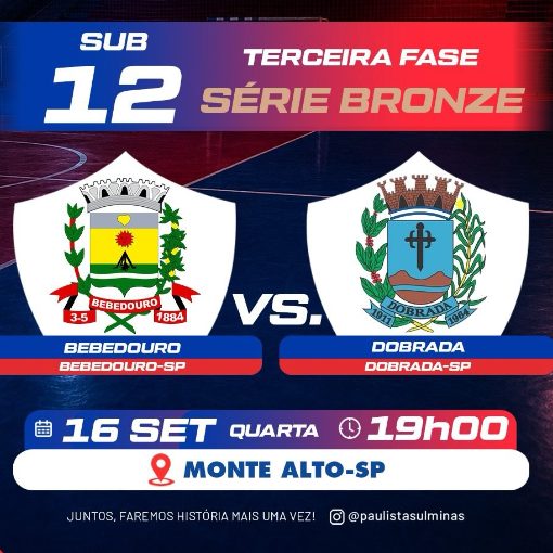 Event cover Bebedouro x Dobrada - Sub-12 (3ª Fase Série Bronze)