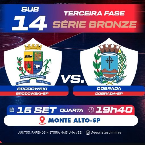 Event cover Brodowski x Dobrada - Sub-14 (3ª Fase Série Bronze)
