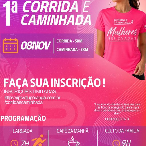 Event cover 1ª Corrida & Caminhada - Mulheres Renovadas - IPR Votuporanga-SP