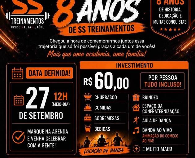 Event cover 8 ANOS DE CROSS TRAINING SS TREINAMENTOS 27/09/2026