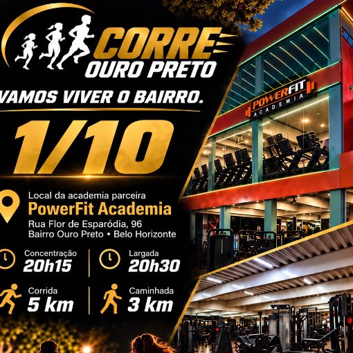 Event cover CORRE OURO PRETO - POWER FIT ACADEMIA - By Meus Treinos 