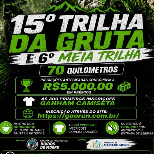 Event cover 15ª TRILHA DA GRUTA E 6ª MEIA TRILHA