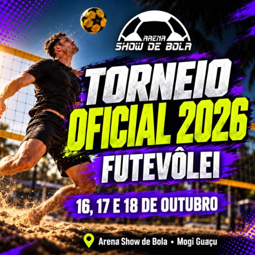 Event cover Futevôlei OFICIAL 16/10/2026 | Arena Show de Bola | Av. Brasil | MOGI GUAÇU