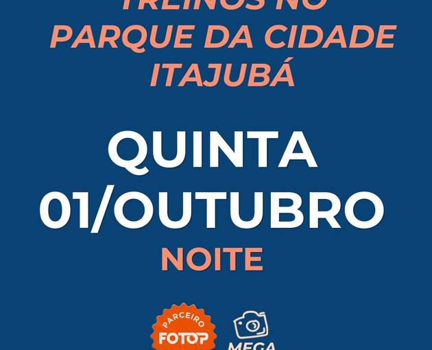 Event cover Treinos no Parque da Cidade - Itajubá - Quinta 01/10