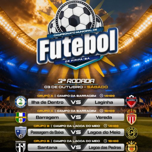 Event cover 3ª Rodada - Campeonato Municipal de Futebol de Piripá-BA 