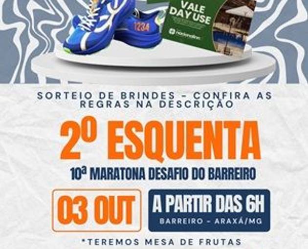 Event cover 2 Treinão Esquenta Maratona Desafio do Barreiro