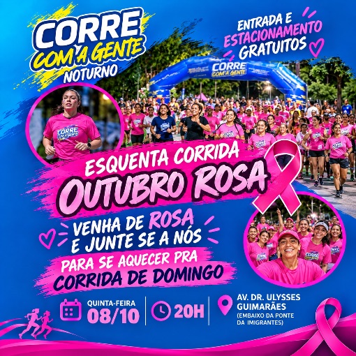Event cover CORRE COM A GENTE NOTURNO 08.10 ESQUENTA OUTUBRO ROSA