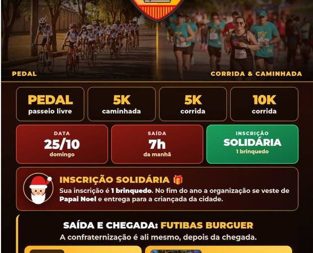 Event cover PEDAL -CORRIDA - CAMINHADA -FUTIBAS BURGUER