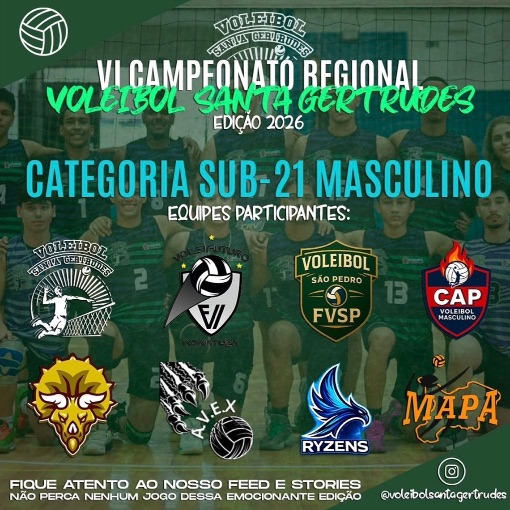 Event cover VI Campeonato Regional Voleibol Santa Gertrudes - Vôlei Masculino - Sub21