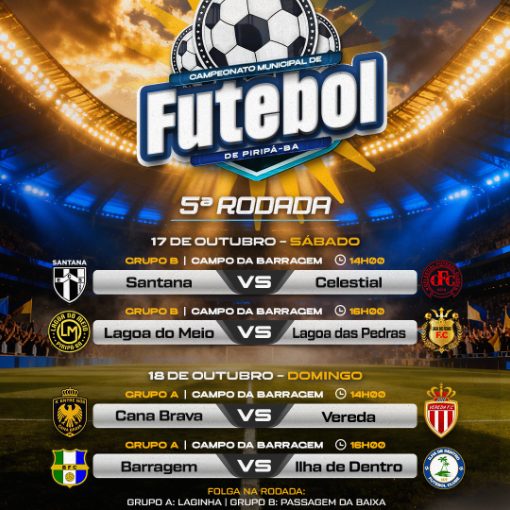 Event cover 5ª Rodada - Campeonato Municipal de Futebol de Piripá-BA 