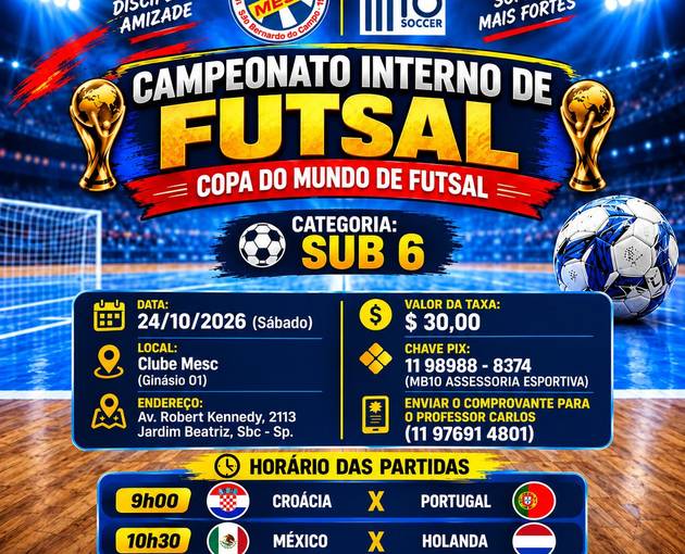 Event cover CAMPEONATO INTERNO DE FUTSAL MESC SUB 6