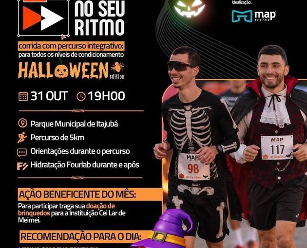 Event cover Treino No Seu Ritmo Halloween - Itajubá - Sábado 31/10