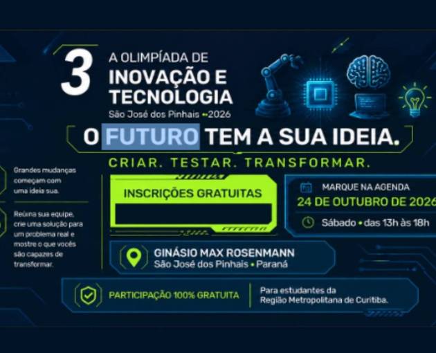 Event cover 3ª Olimpíada de Inovação e Tecnologia de São José dos Pinhais - 2026