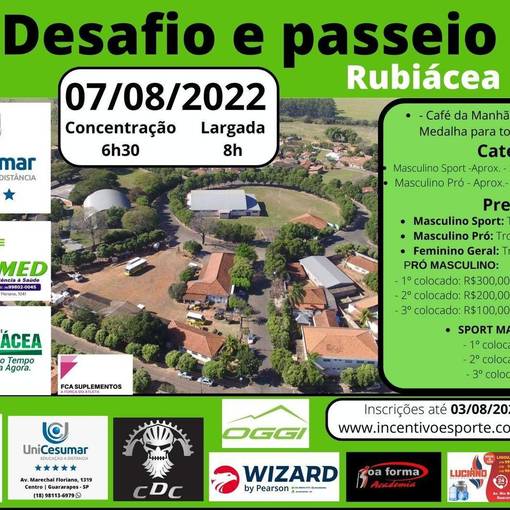 Event cover 1 Desafio e Passeio MTB - Rubicea 73 anos