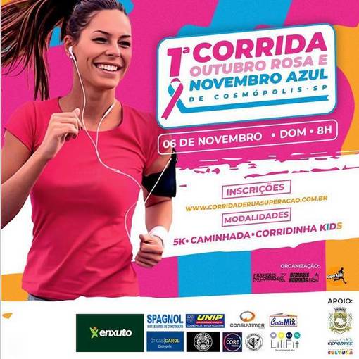 Event cover 1� Corrida Outubro Rosa e Novembro Azul