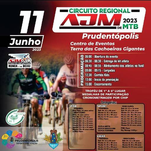 Event cover CIRCUITO REGIONAL AJM DE MTB 2023 3� ETAPA DESAFIO PRUDENTOPOLIS