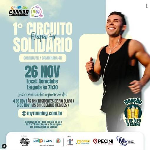 Capa do evento Corrida 4 Elementos - Etapa Ar